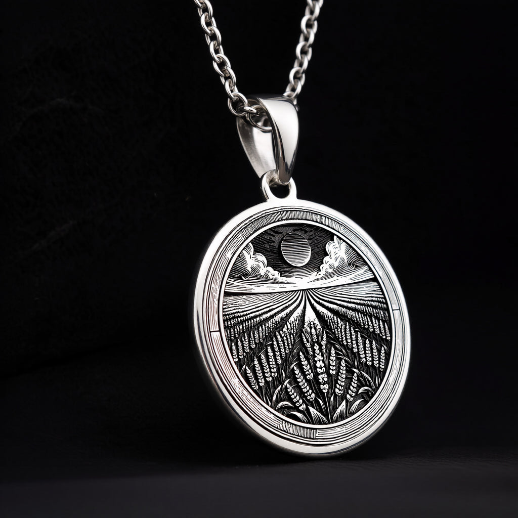 925 sterling silver Lavender Field pendant, detailed view 10.