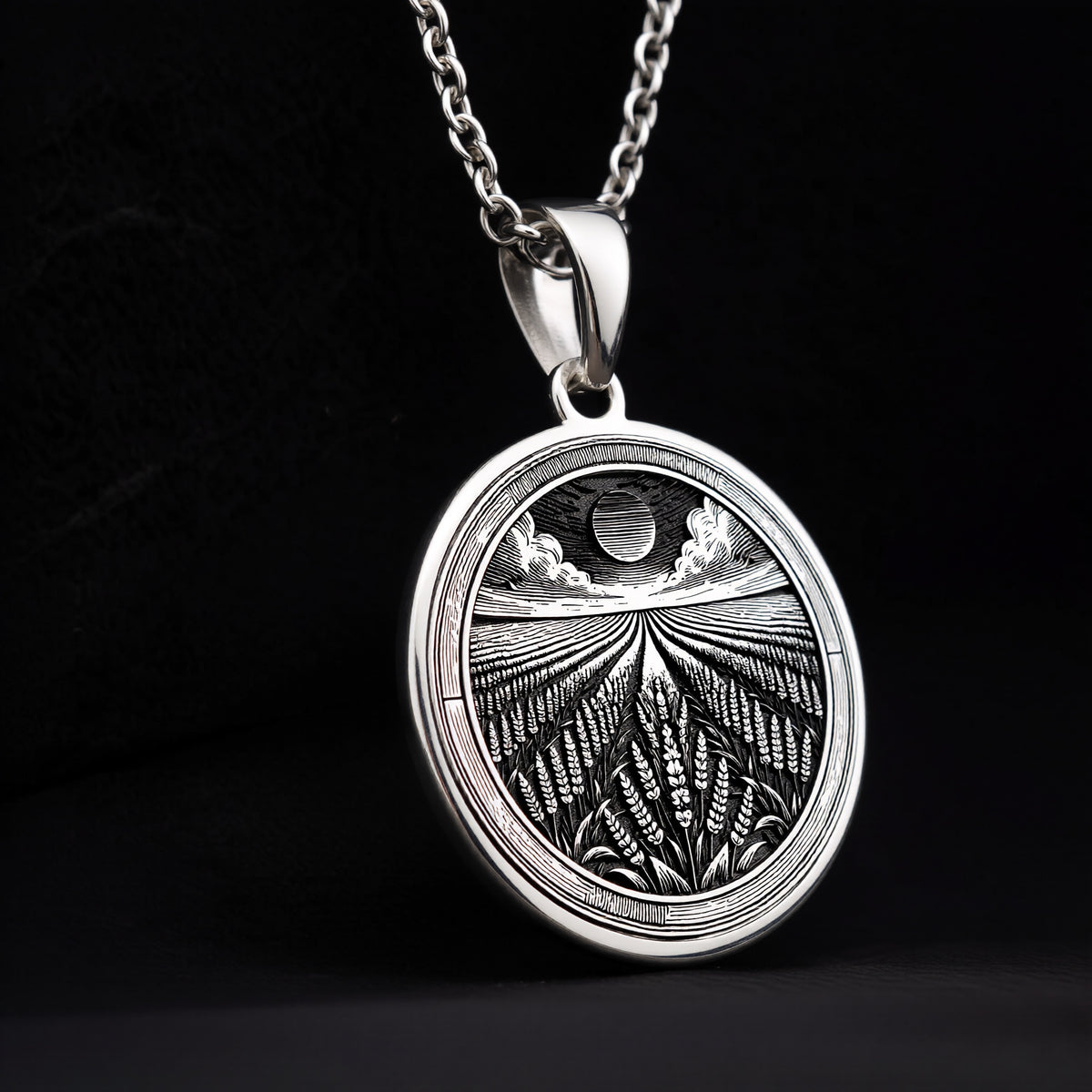 925 sterling silver Lavender Field pendant, detailed view 10.