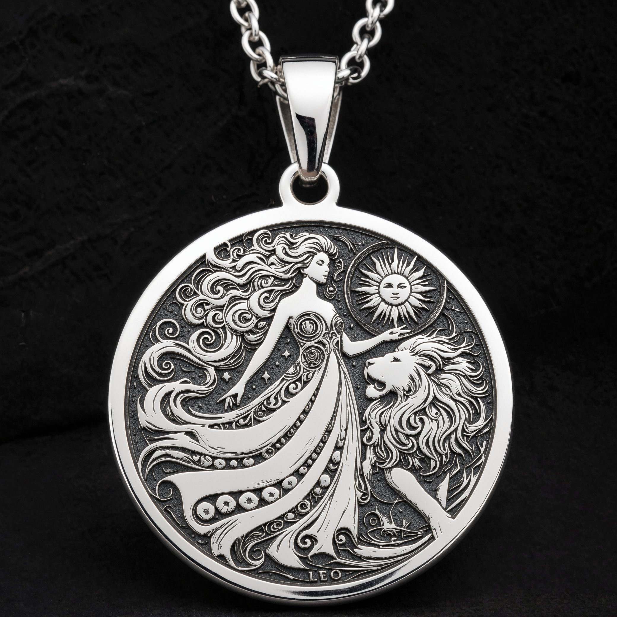 Leo Zodiac Sign Pendant | Silver & Plated Options - Astrological Sign Birthdate Jewelry