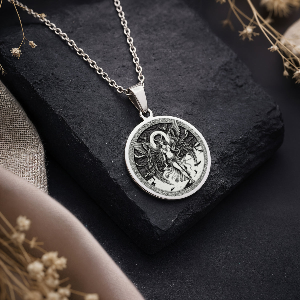 Lilith Rebel Goddess Coin Pendant Necklaces product information material options and buying guide