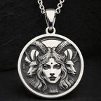 Lilith Goddess Necklace Necklaces 925 925 Sterling Silver sterling silver face with horns pendant necklace