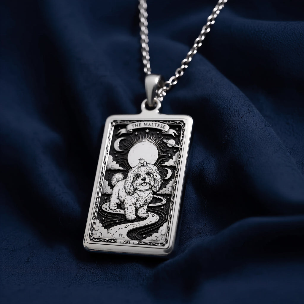 925 sterling silver Custom Maltese Dog Mom Charm Necklace pendant featuring a detailed design.
