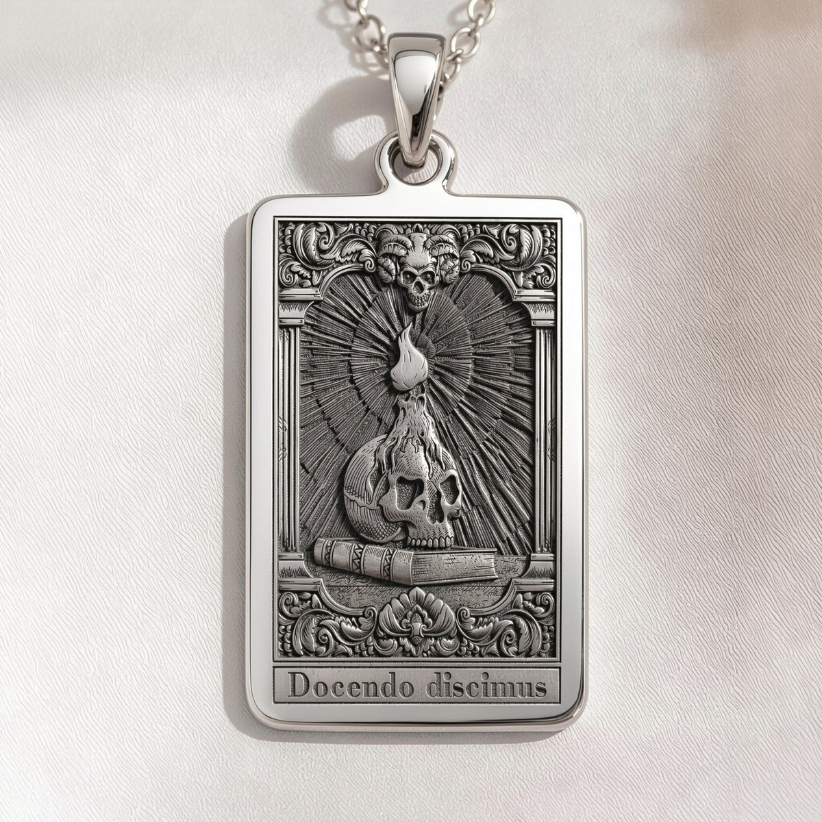 Memento Docendo Tarot Necklace | Silver, Gold Plated & Rose Plated Options - Occult Jewelry
