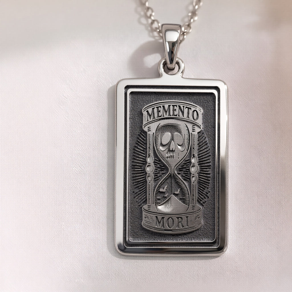 Memento Mori Skull Necklace | Silver & Plated Options - Gothic Style Death Awareness Jewelry