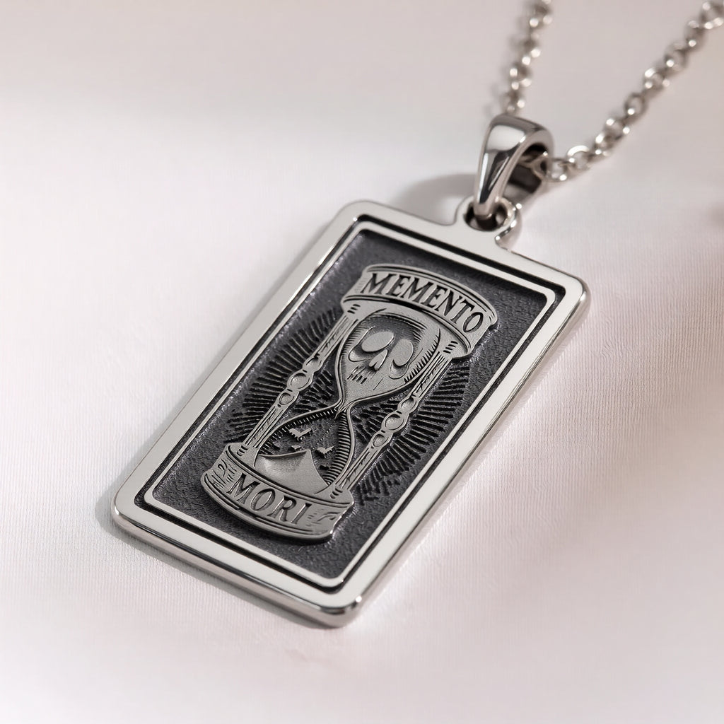 Memento Mori Skull Necklace | Silver & Plated Options - Gothic Style Death Awareness Jewelry