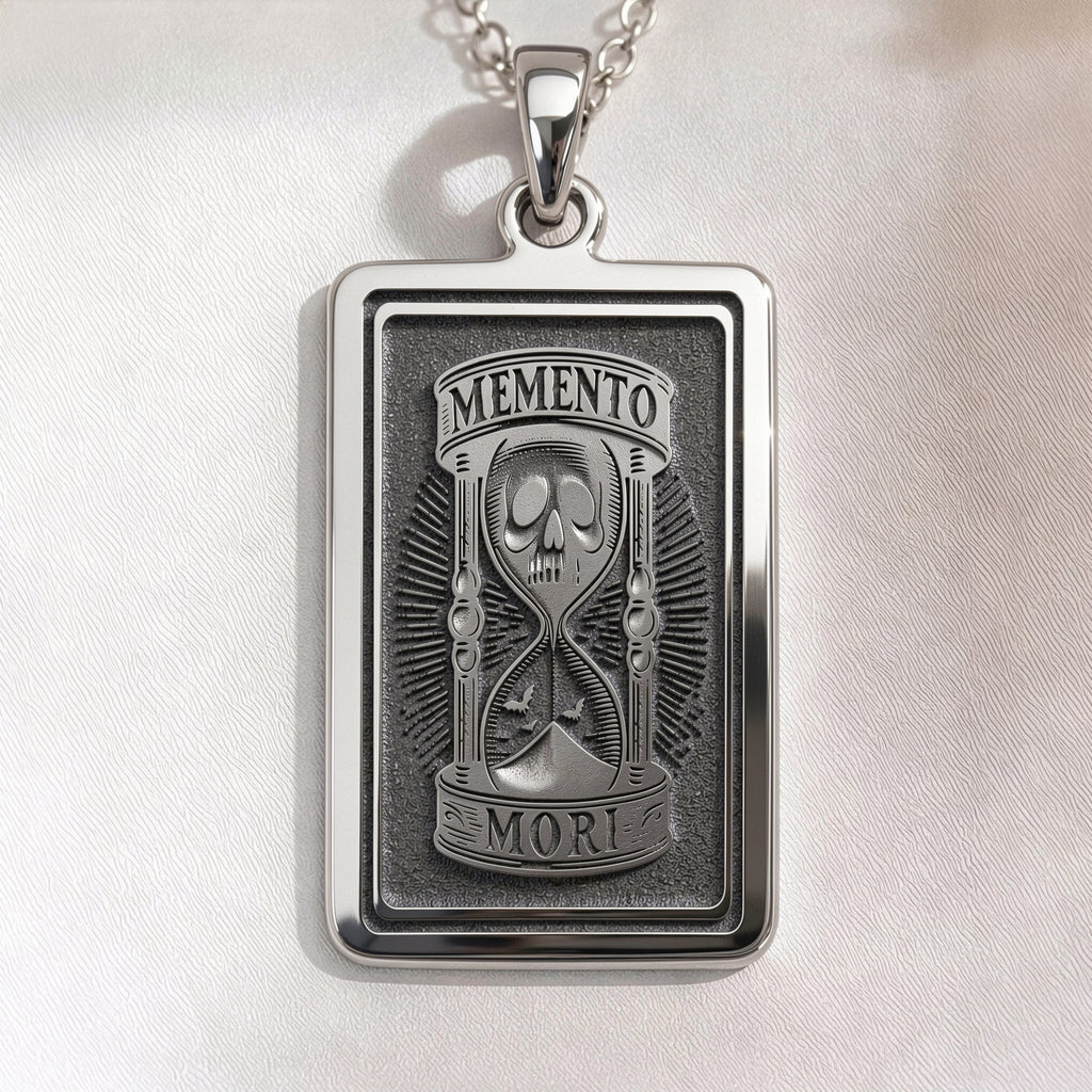 Memento Mori Skull Necklace | Silver & Plated Options - Gothic Style Death Awareness Jewelry