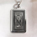 Memento Mori skull necklace pendant in silver finish. Gothic death awareness jewelry for dark aesthetic.