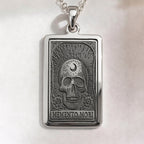 Memento Mori Skull Necklace | Silver & Plated Options - Gothic Style Memento Mori Amulet