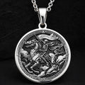Skeleton Horseman Memento Mori Pendant - 925 Sterling Silver