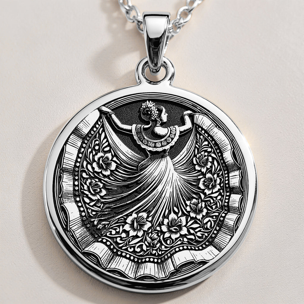 925 sterling silver Mexican Dancer pendant, detailed view 9.