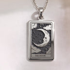 Moon Tarot Card Necklace | Silver & Plated Options - Occult Arcana Spiritual Protection