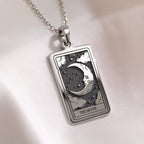 Moon Tarot Card Necklace | Silver & Plated Options - Occult Arcana Spiritual Protection
