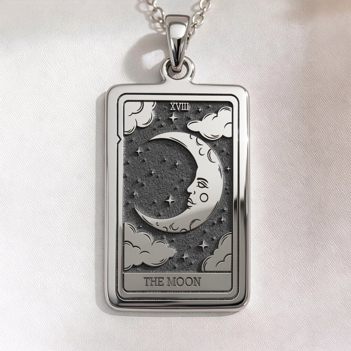 Moon Tarot Card Necklace | Silver & Plated Options - Occult Arcana Spiritual Protection