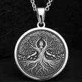 Sterling silver Tree of Life Roots & Branches Pendant: round  the Hindu deity Shiva as ...