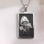 Psychedelic Mushroom Amulet Necklace | Silver & Plated Options - Spiritual Journey Gift