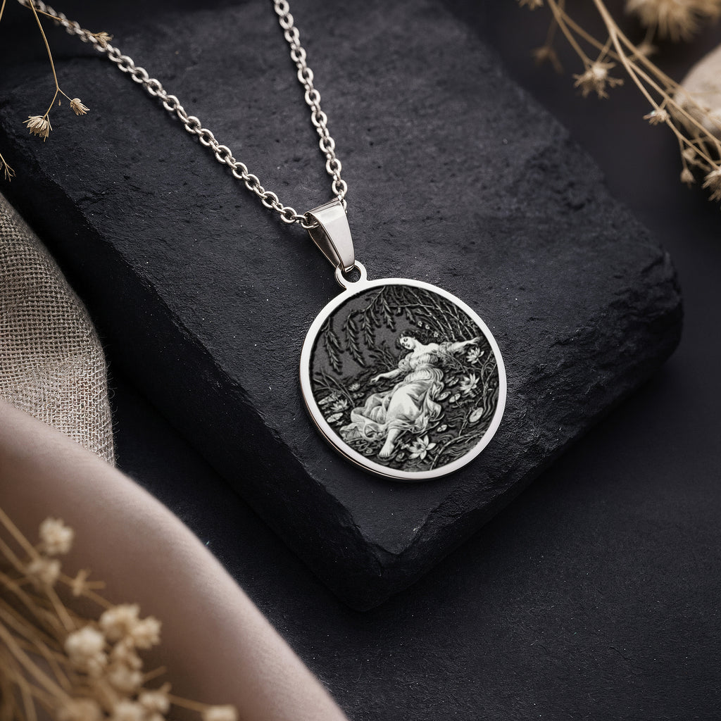 sterling silver necklace Ophelia Shakespeare Literary | & Options - Personalized Literary Gift - view 2