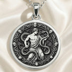 14K solid gold necklace Ophiuchus Serpent Asclepius | & Options - Rebirth Healing Symbol