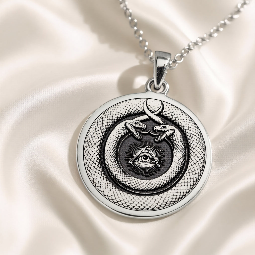 handcrafted necklace Ouroboros Evil Eye Protection | & Options - Spiritual Protection Talisman - view 6