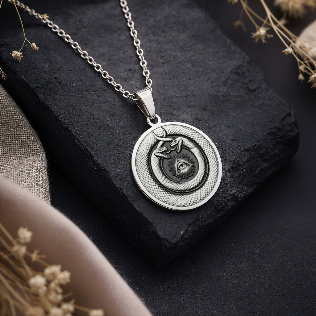 handcrafted necklace Ouroboros Evil Eye Protection | & Options - Spiritual Protection Talisman - view 2