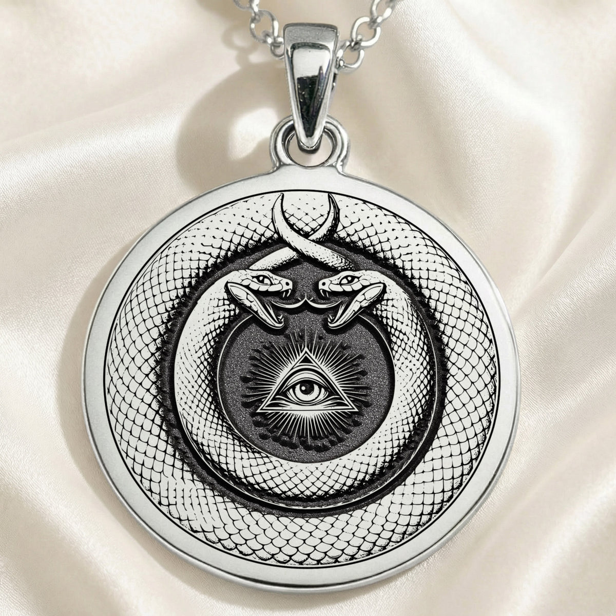 handcrafted necklace Ouroboros Evil Eye Protection | & Options - Spiritual Protection Talisman