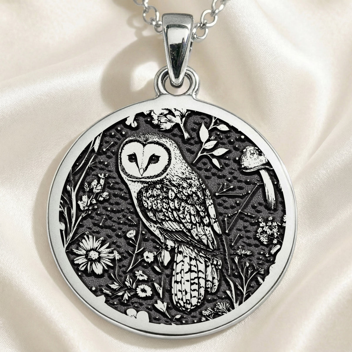 14K solid gold necklace Owl Wisdom Symbol | & Options - Spiritual Protection Animal Lover owl