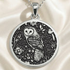 14K solid gold necklace Owl Wisdom Symbol | & Options - Spiritual Protection Animal Lover owl