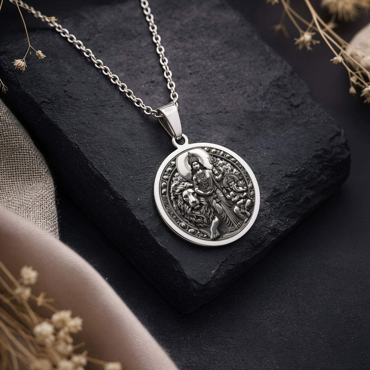 sterling silver necklace Parvati Ganesha Mother Son | & Options - Hindu Mythology Protection Talisman mythology - view 2