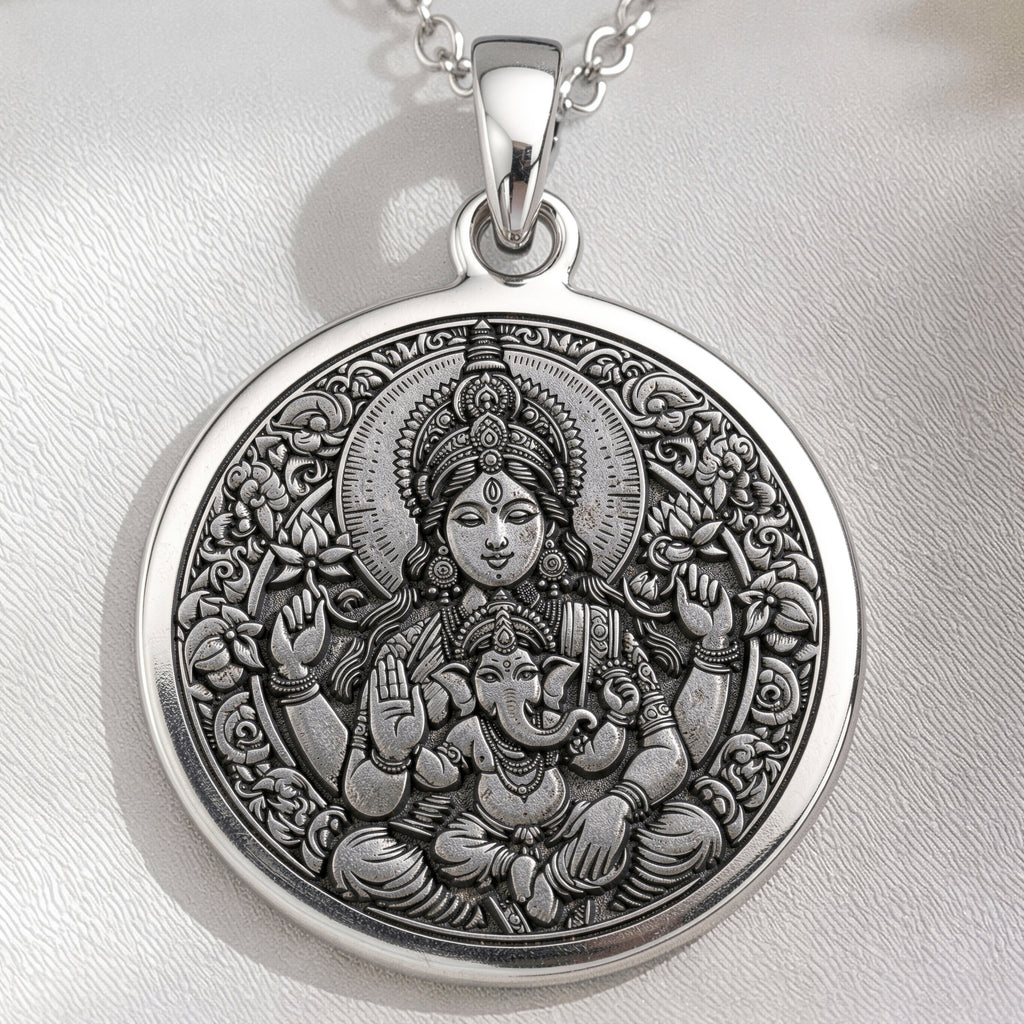 sterling silver necklace Parvati Goddess Devotion | & Options - Ancient Mythology Hindu Heirloom mythology
