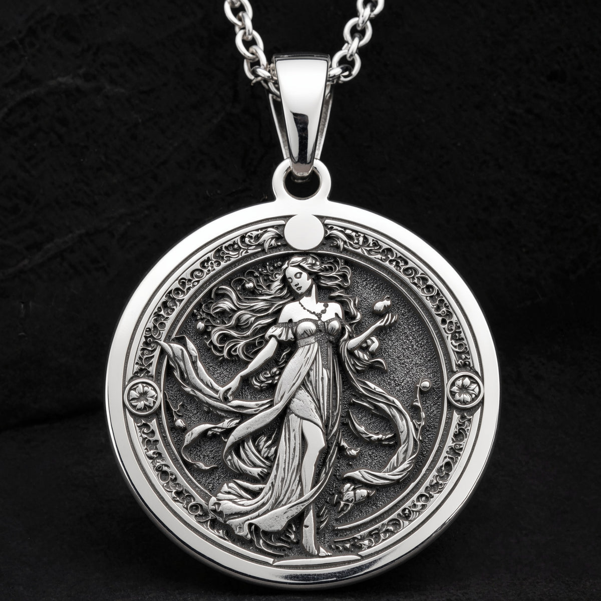 sterling silver necklace Persephone Queen of Underworld Coin | & Options - Ancient Mythology Protection Talisman mythology