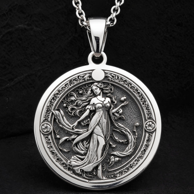 sterling silver necklace Persephone Queen of Underworld Coin | & Options - Ancient Mythology Protection Talisman mythology