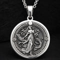 sterling silver necklace Persephone Queen of Underworld Coin | & Options - Ancient Mythology Protection Talisman mythology