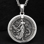 sterling silver necklace Persephone Queen of Underworld Coin | & Options - Ancient Mythology Protection Talisman mythology