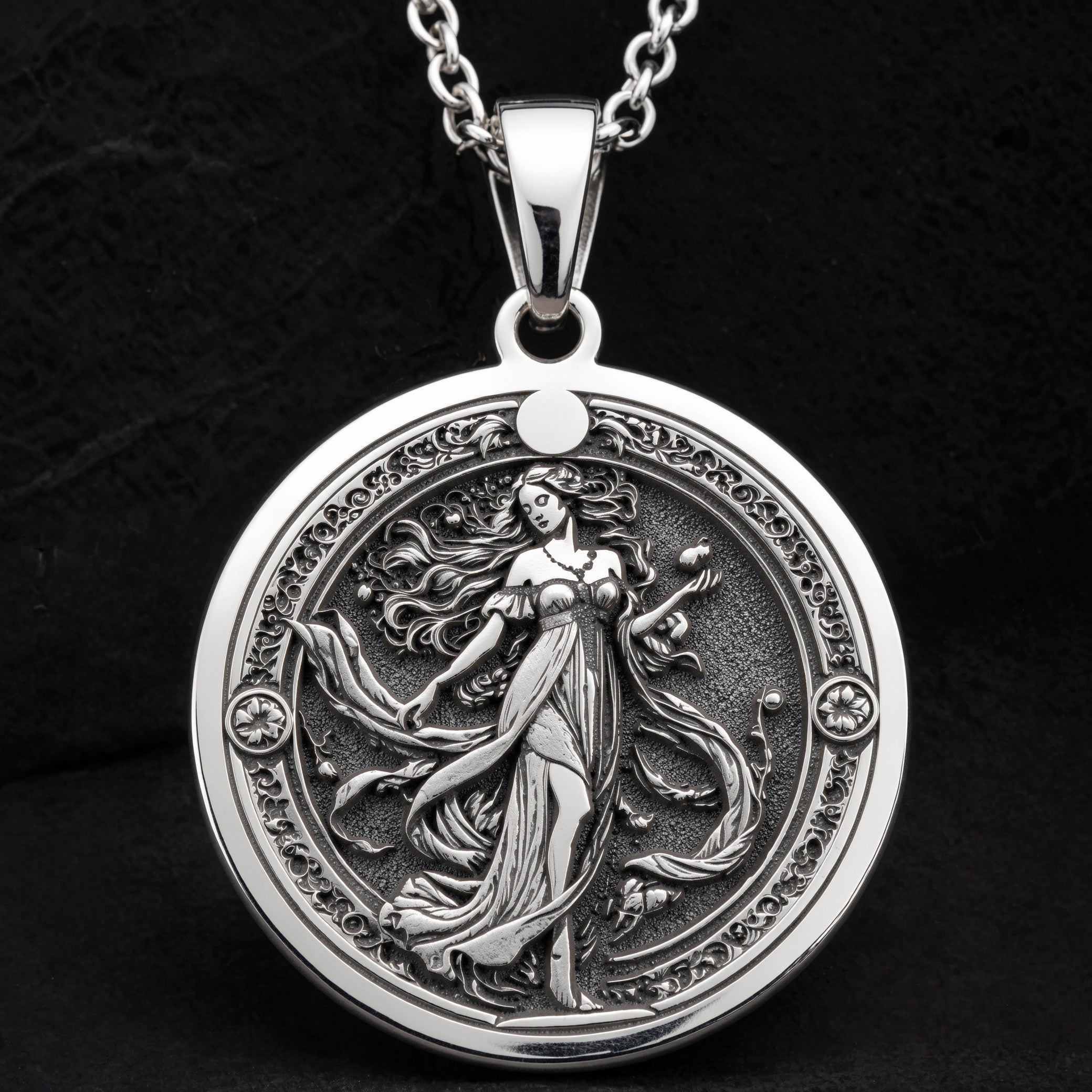 Persephone Queen of Underworld Coin Pendant | Silver & Plated Options - Ancient Mythology Protection Talisman