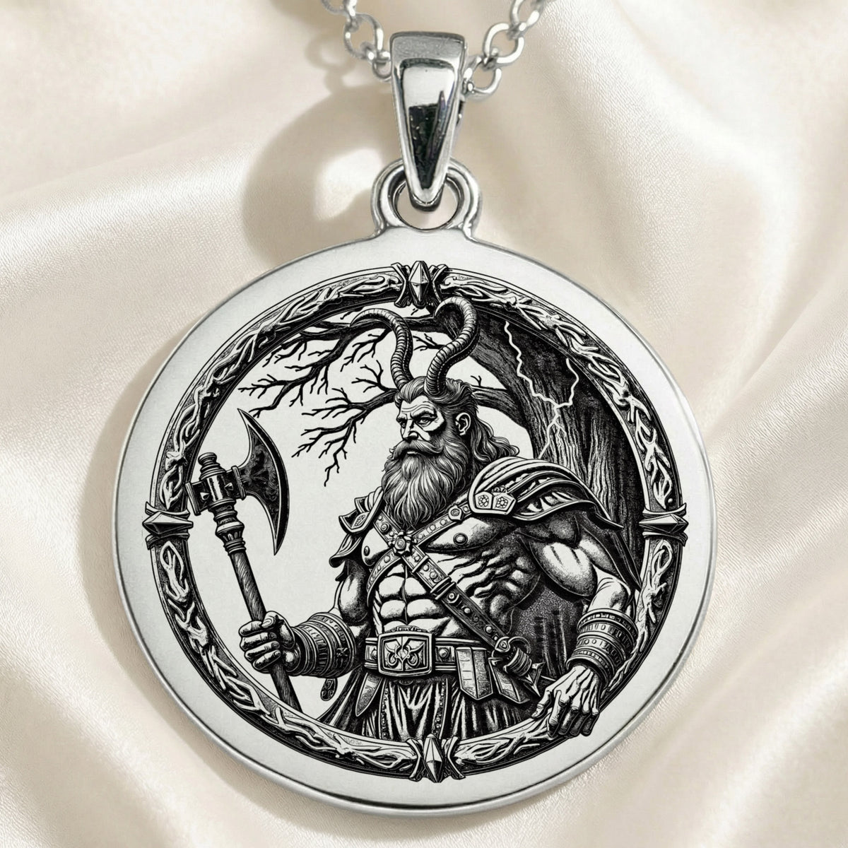 sterling silver necklace Perun Thunder God | & Options - Slavic Mythology Protection Talisman mythology