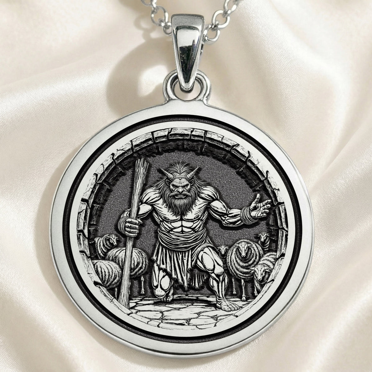 Polyphemus Cyclops Monster Pendant | Silver & Plated Options - Ancient Mythology Protection Talisman