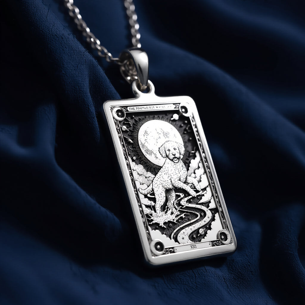 925 sterling silver Portuguese Water Dog Necklace pendant featuring a detailed design.