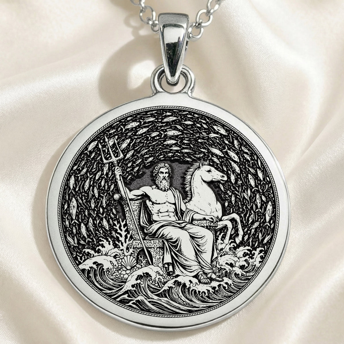 handcrafted necklace Poseidon God of the Sea | & Options - Nautical Maritime Protection Talisman