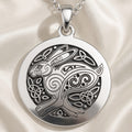 925 925 Sterling Silver Bunny Rabbit Talisman Necklace Pendants Oxidized silver pendant necklace featuring a stylized rabbit and Celtic knotwork design.