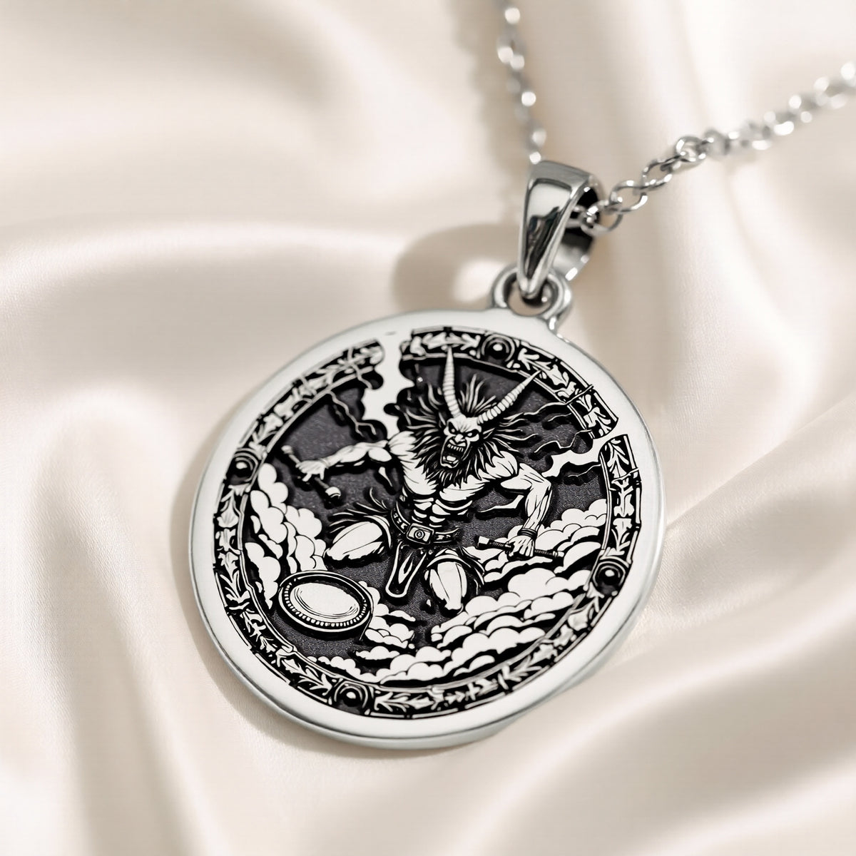 Raijin Thunder God Pendant | Silver & Plated Options - Ancient Mythology Protection Talisman