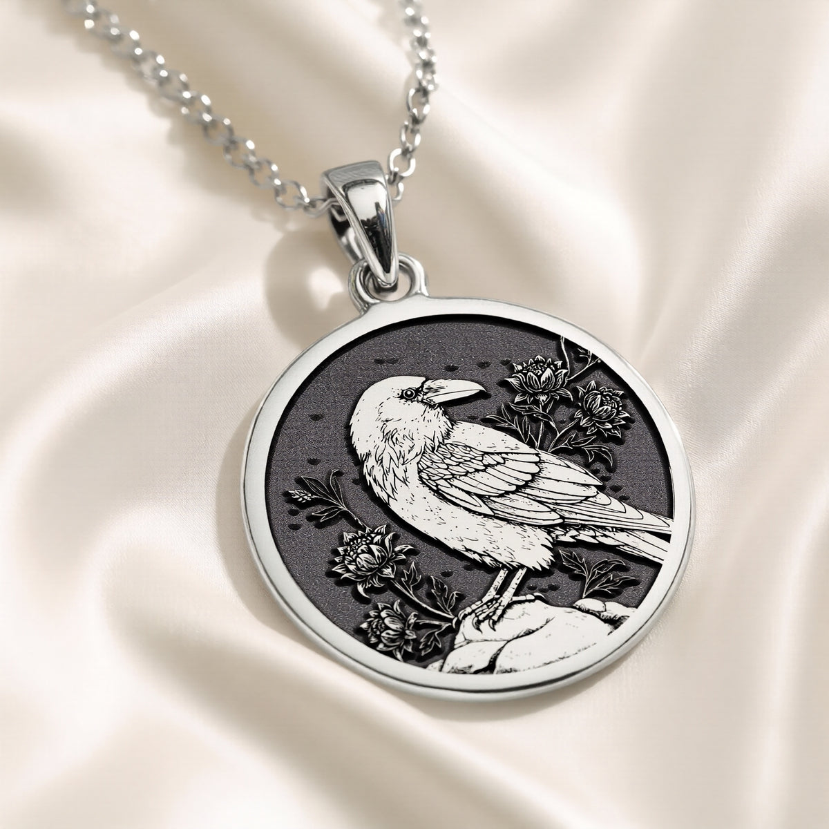 sterling silver necklace Raven Spirit Animal | & Options - Gothic Style Memento Mori memento mori - view 6