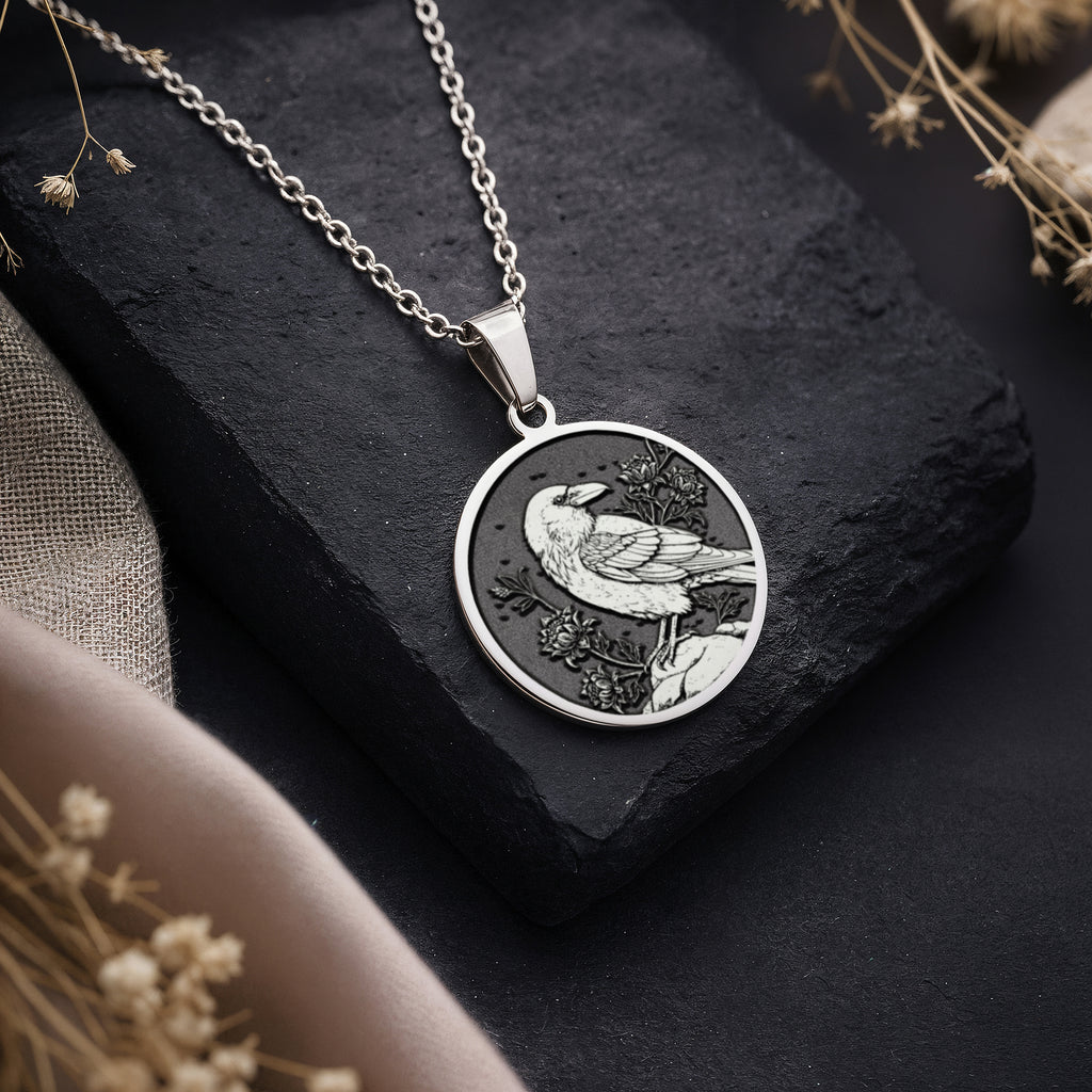 sterling silver necklace Raven Spirit Animal | & Options - Gothic Style Memento Mori memento mori - view 2