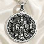 Rook Chess Coin Necklace | Silver & Plated Options - Ancient Mythology Protection Talisman