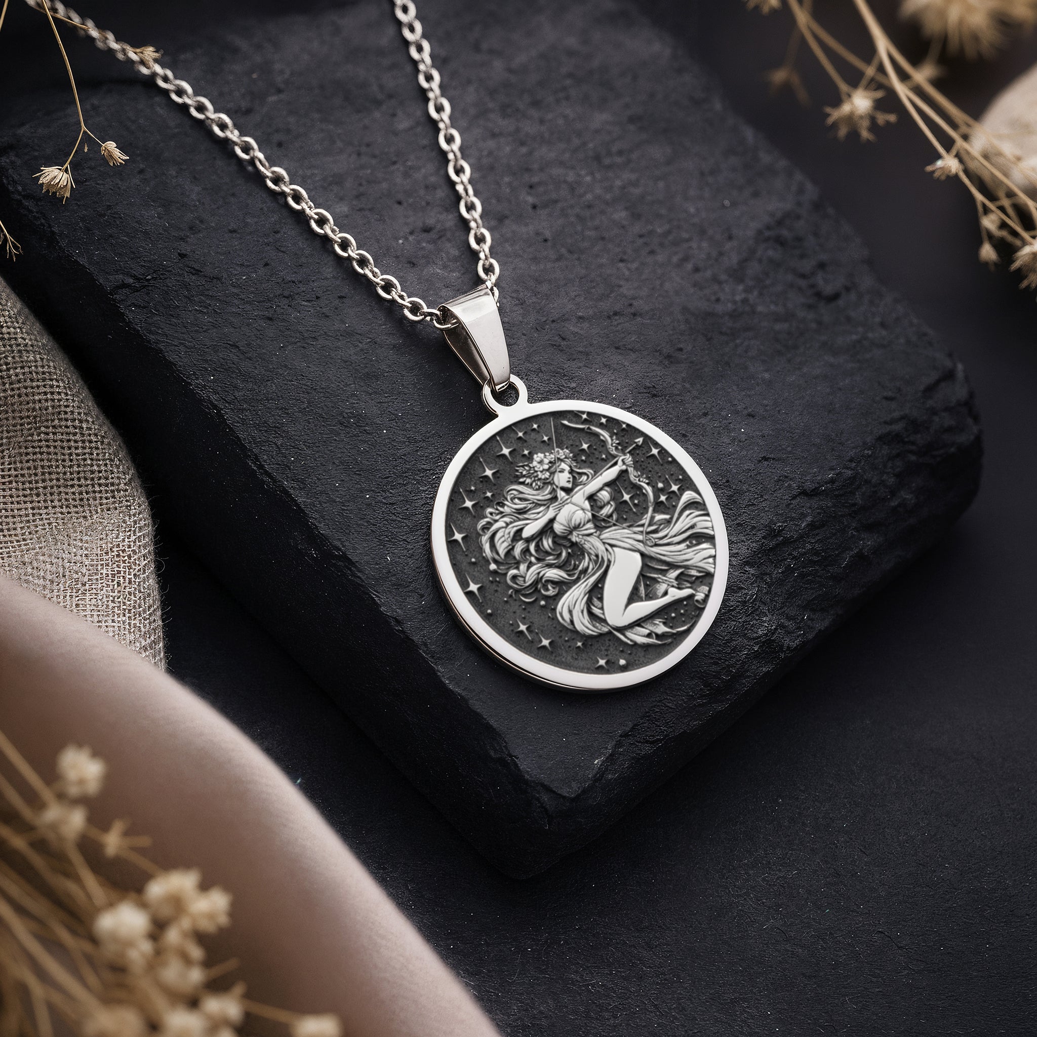 Sagittarius Zodiac Necklace | Silver & Plated Options - Astrological Sign Birthdate Jewelry