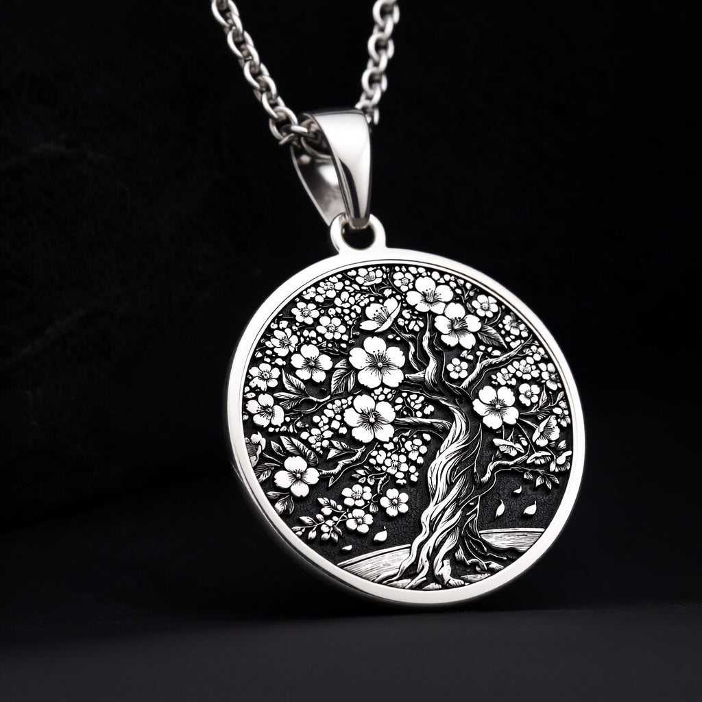 925 sterling silver Sakura Tree Pendant pendant featuring a detailed design.