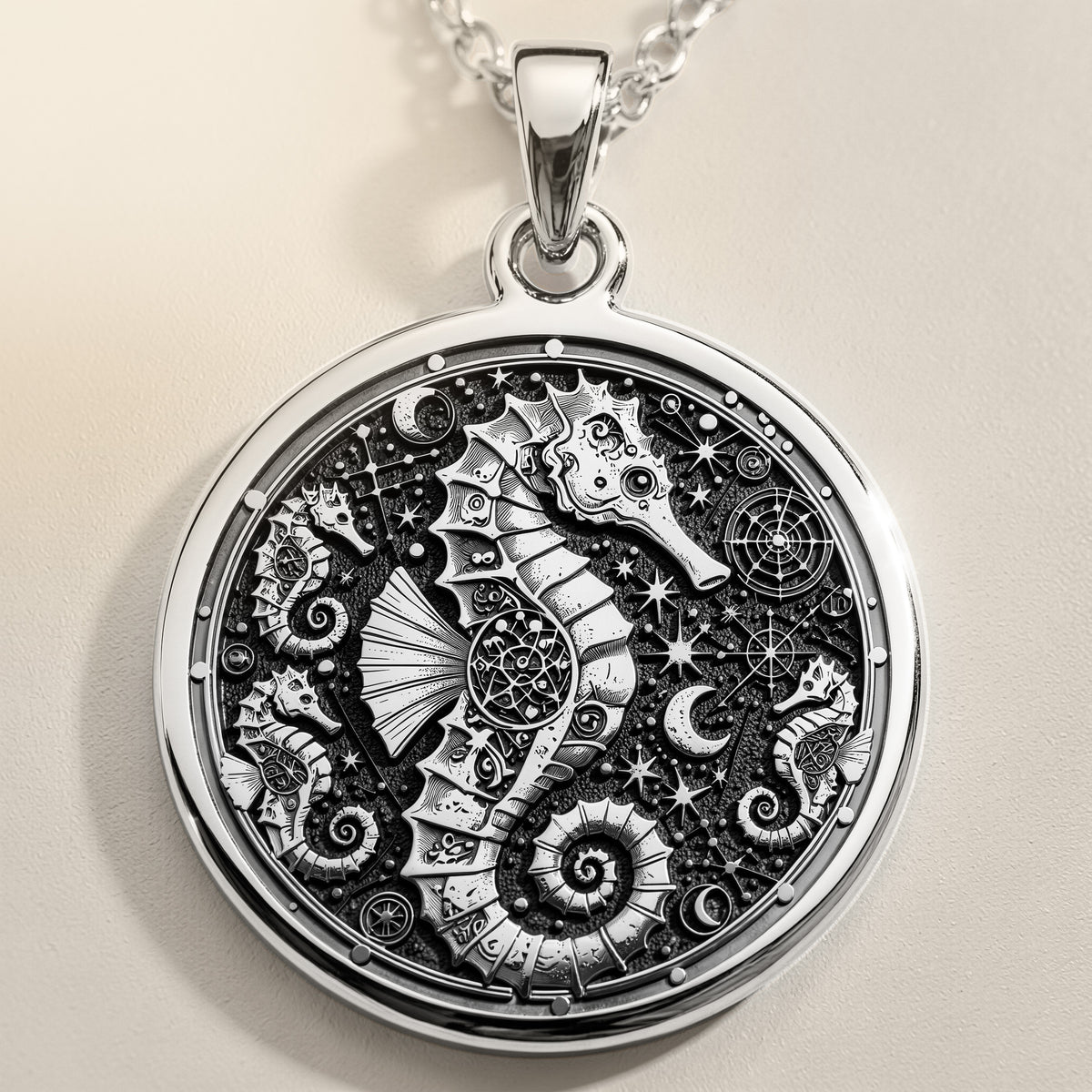 925 sterling silver seahorse necklace with intricate details, a unique nautical pendant for nature lovers, perfect for everyday wear or special occasions.