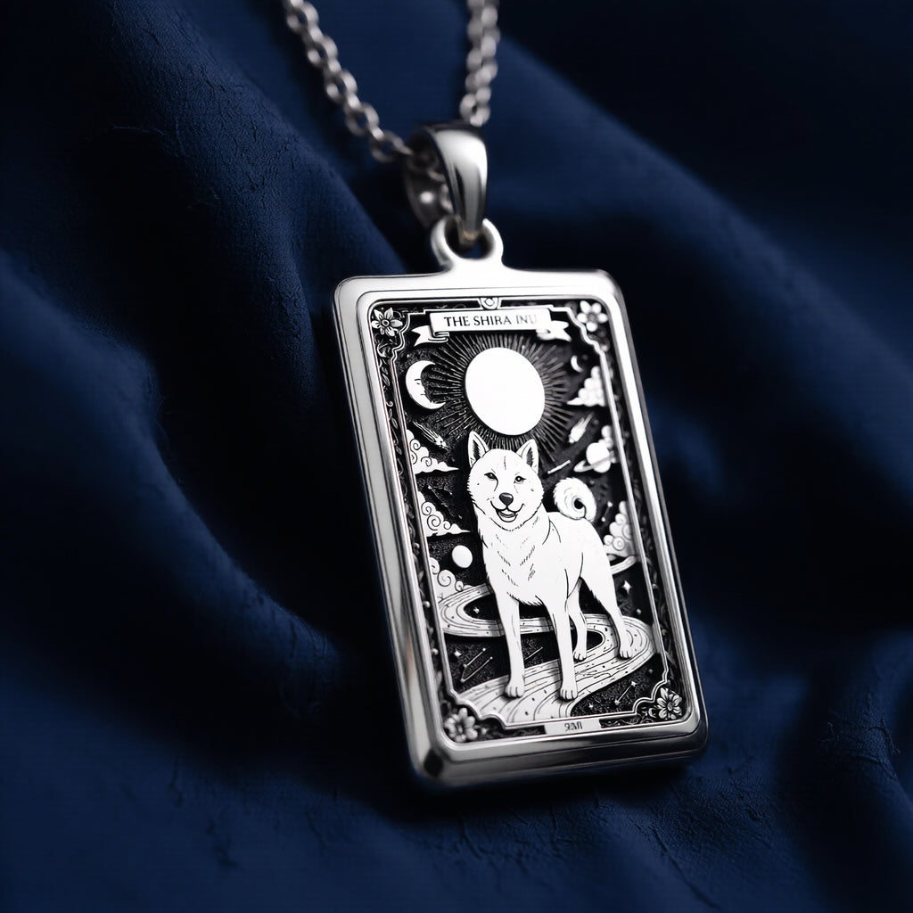 A personalized 925 sterling silver Shiba Inu necklace. This gift celebrates the independent spirit of the Shiba, a cherished pet memorial keepsake.