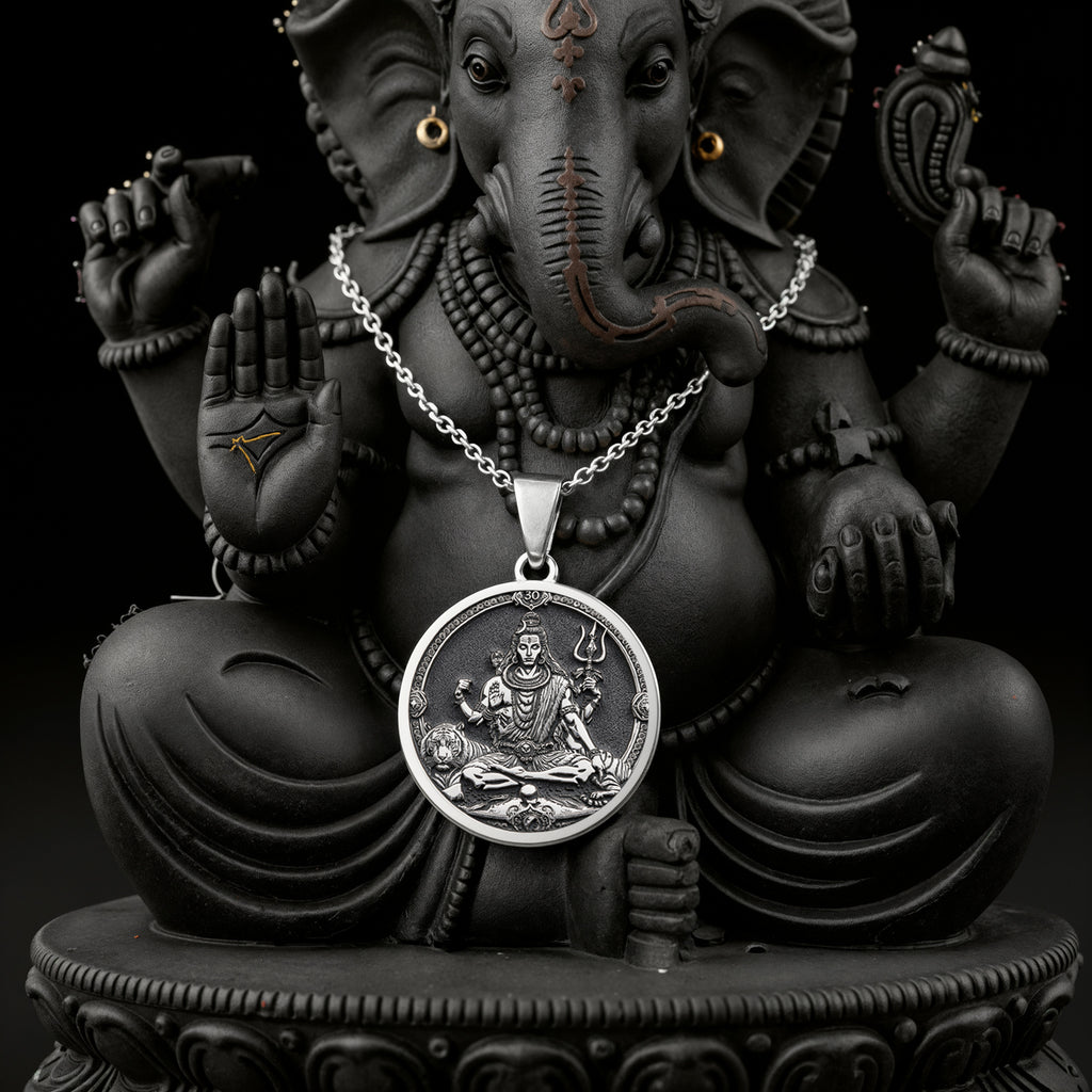 sterling silver necklace Shiva Trishul God | & Options - Spiritual Protection Talisman - view 7