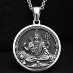 sterling silver necklace Shiva Trishul God | & Options - Spiritual Protection Talisman