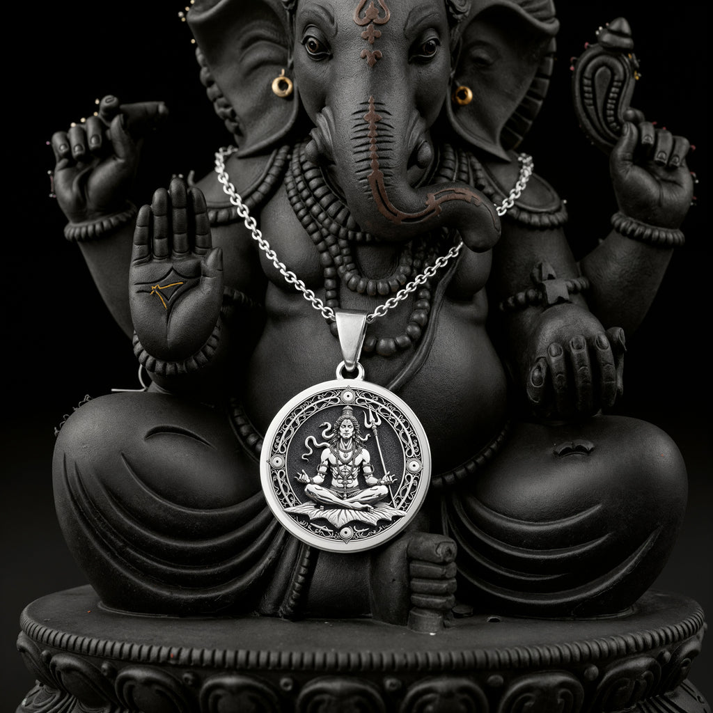 sterling silver necklace Shiva Lord Hindu God | & Options - Spiritual Protection Sacred Symbol hindu - view 7