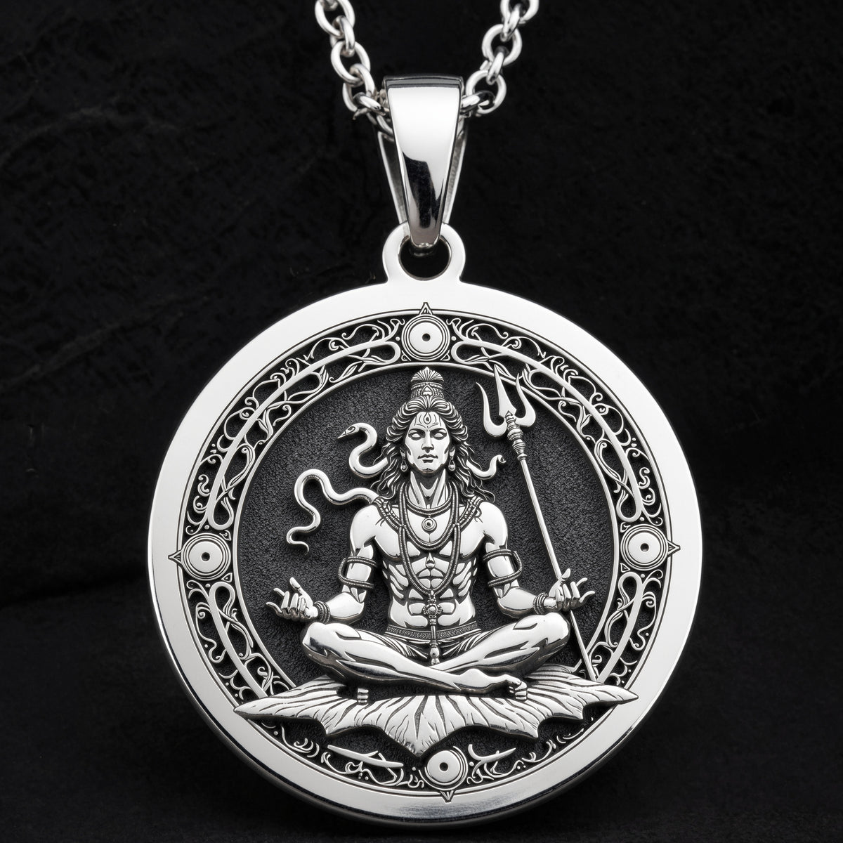 sterling silver necklace Shiva Lord Hindu God | & Options - Spiritual Protection Sacred Symbol hindu